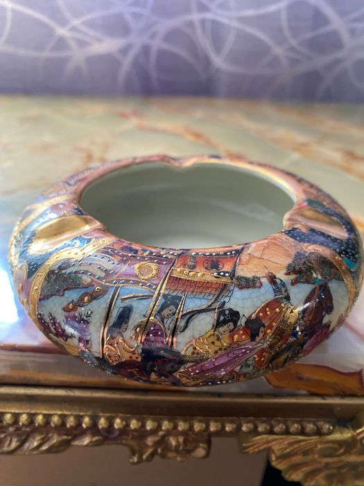 Голям пепелник Японски порцелан SATSUMA