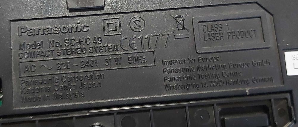 Panasonic SC-HC49 CD/MP3/USB/Bluetooth/Docking iPhone lightning