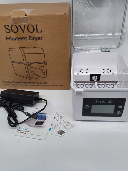 Uscător filament Sovol 3D Dryer Box, capacitate 2 role, LCD - Grad E