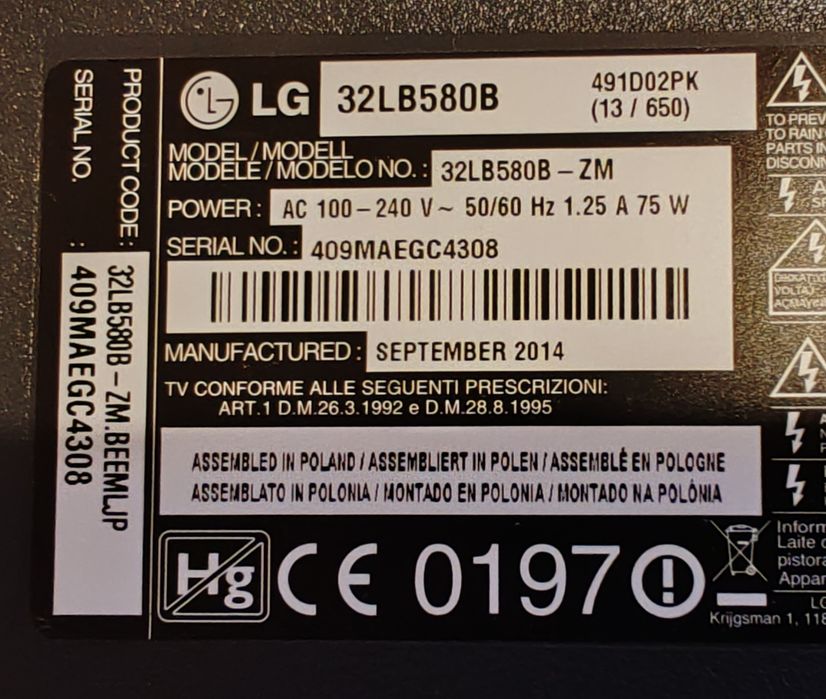 Televizor Smart LG diagonala 82 cm