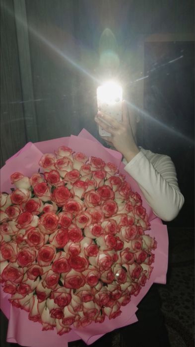 Цветы 101 живых роз