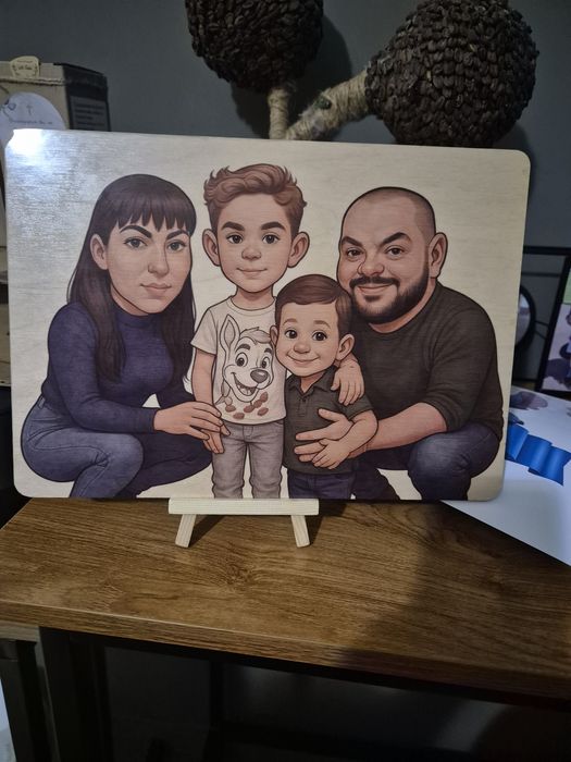 Дигитални карикатури и снимки върху дърво