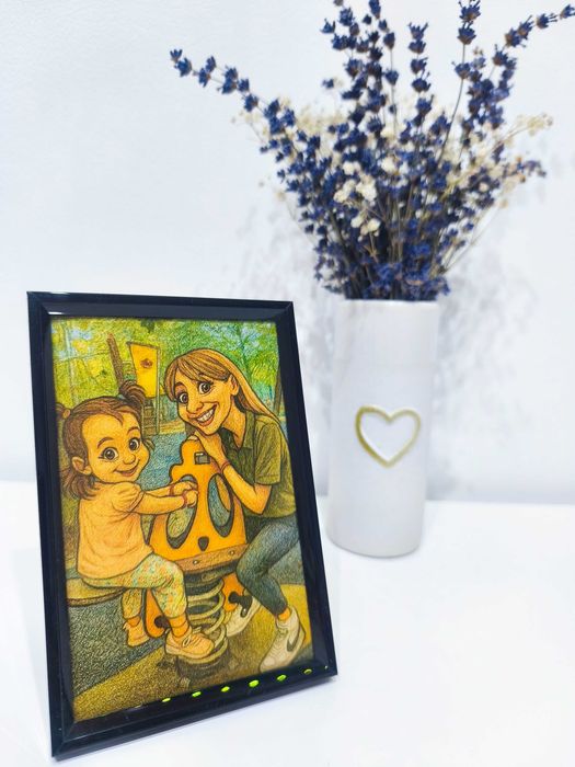 Cadou craciun caricatură in rama