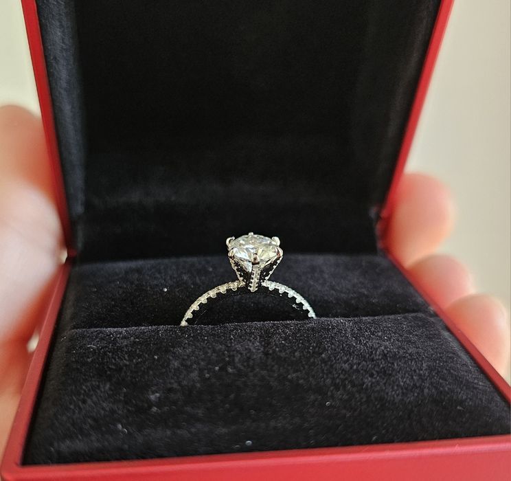 Inel cu piatra prețioasă MOISSANITE _Verif cu Diamond Test