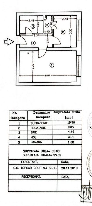 Garsonieră spațioasă, 39 mp, etaj 1, Găvana