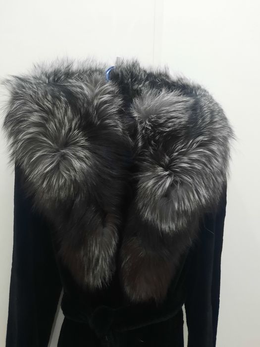 Шуба бобер, чернобурка ворот, 46