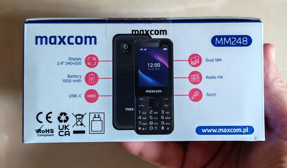 Telefon cu butoane MAXCOM MM248 4G Black Dual Sim sigilat!