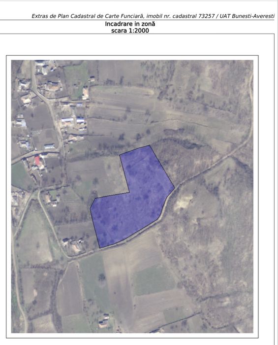Teren 9789 mp intravilan construibil + extravilan Bunești-Averești Vaslui