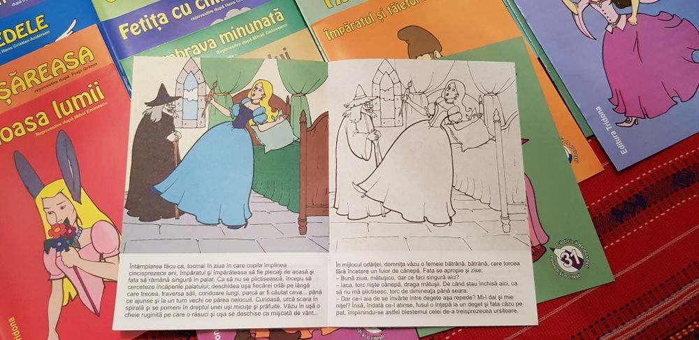 Set 16 carti de povesti si de colorat