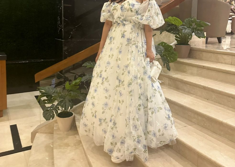 Пышное белое платье