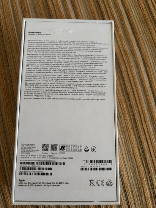 Iphone 15 plus, 128gb, black