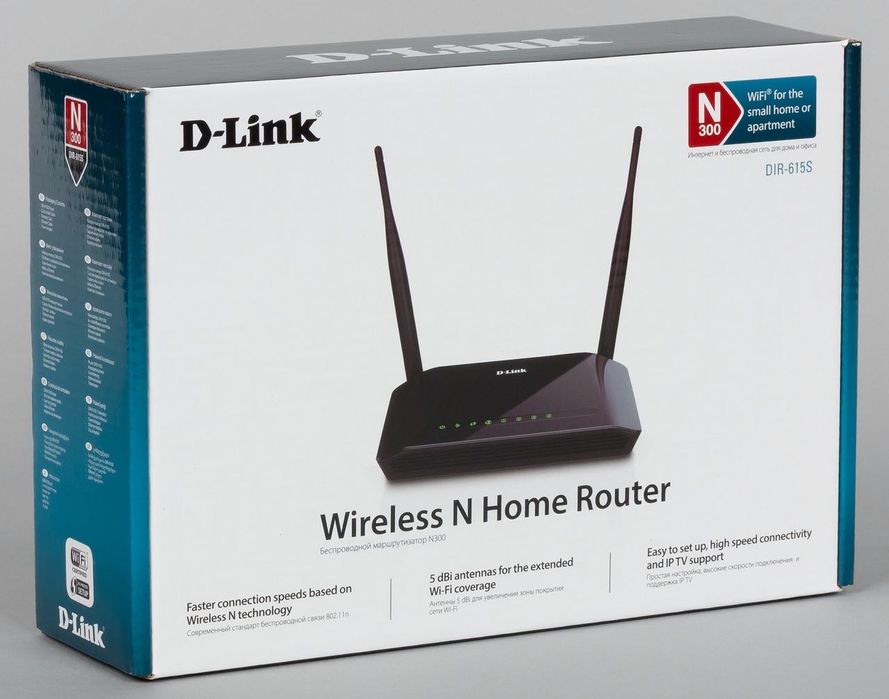 Wi-Fi Маршрутизатор D-link DIR-615S/A1A, 4-портовый коммутатор