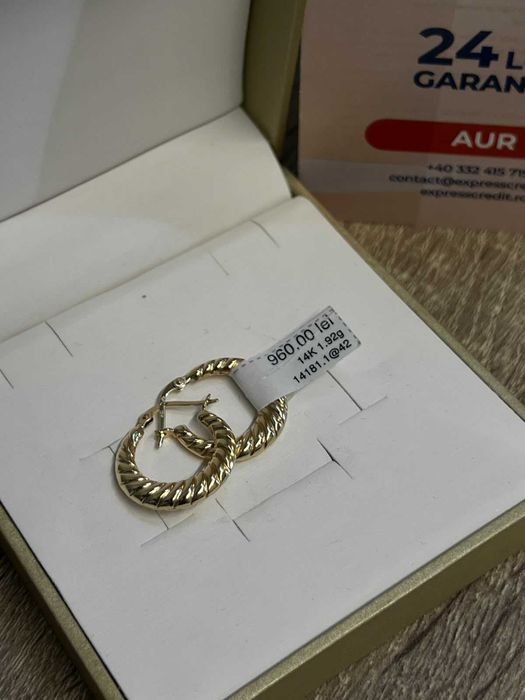 Cercei Aur 14K 1.92gr (AG42 B.14181) GARANTIE 24 LUNI