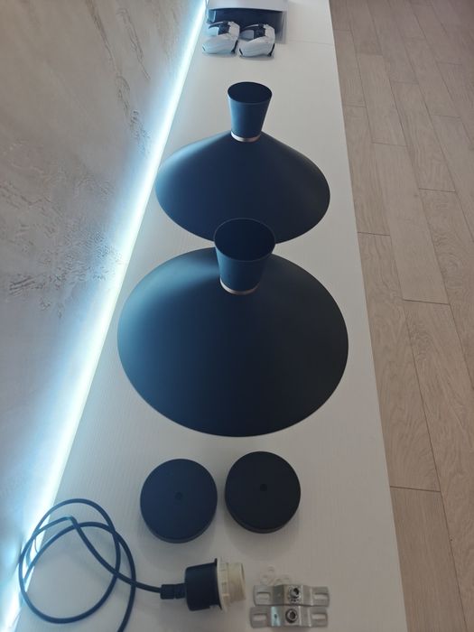 Suspensie Kimono, lustra pe cablu, negru mat