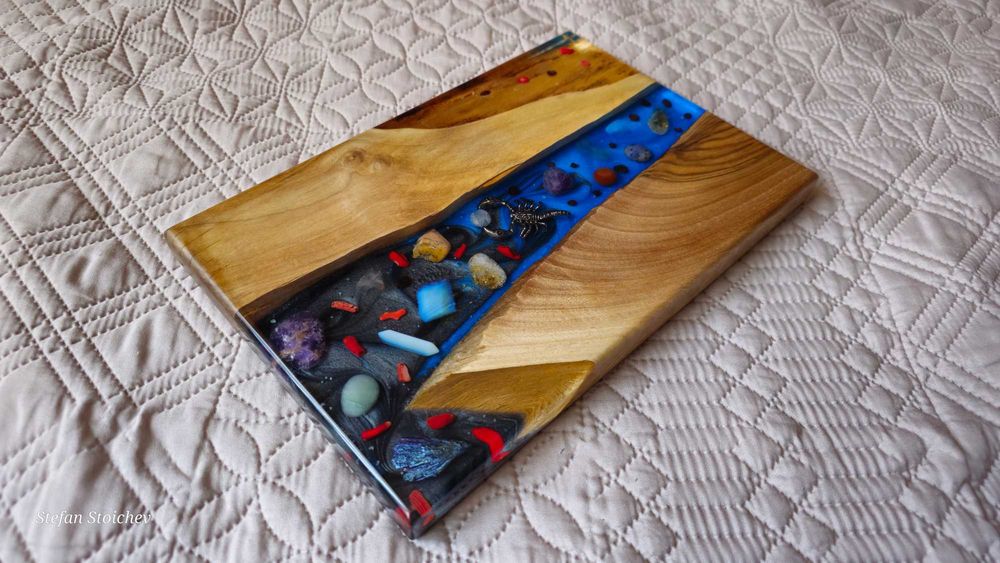 Дъски за мезета от дърво и епоксидна смола