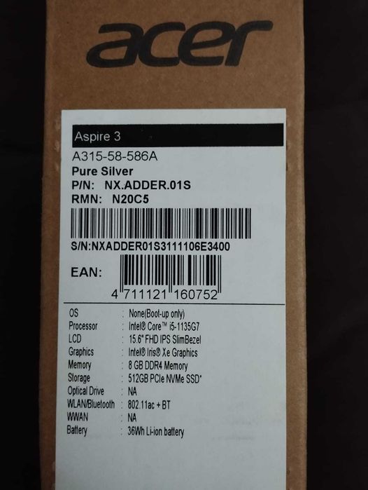 Ноутбук Acer Aspire A315-58