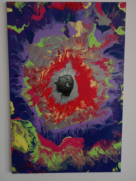 Димитър Краевски -авторска абстрактна картина акрил върху платно