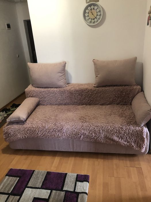 Vand canapea extensibila roz pudrat