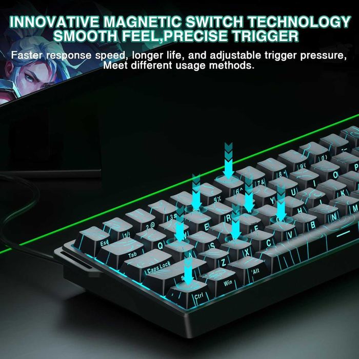 Клавиатура AULA WIN60 HE 60% Hall Effect Black
