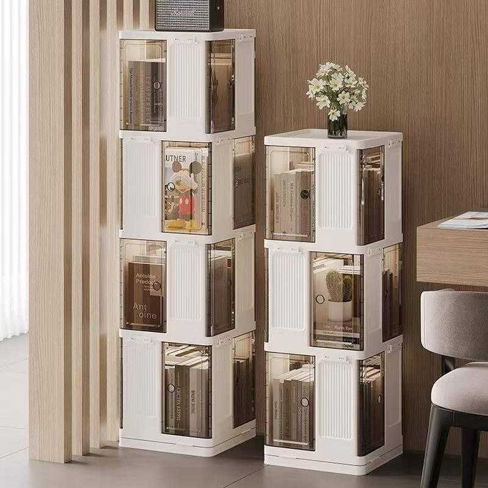 Вращающаяся модная книжная полка Складная пластиковая книжная полка