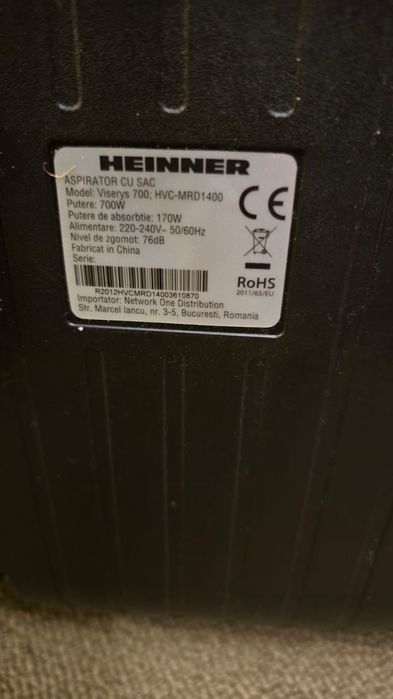 Aspirator Heinner HVC-MRD1400, 700 W