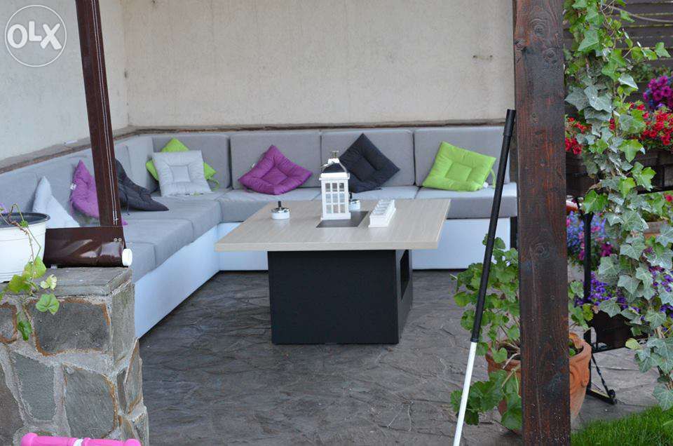 Canapea pt terasa Ionica - piele si stofa impermeabila