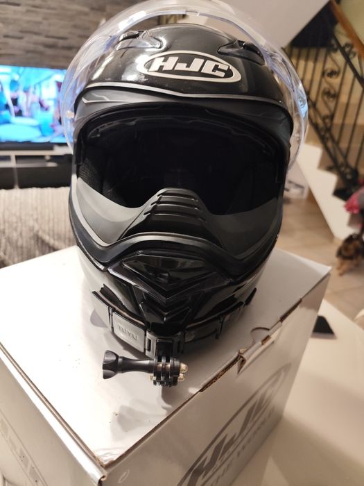 Cască moto HJC F70 Solid Metal Black – ca nouă + suport GoPro