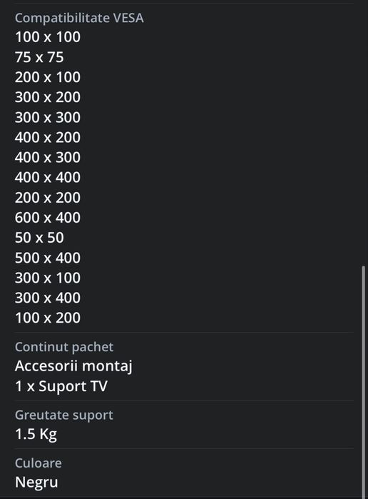 Suport Monitor/TV/LCD/LED/PLASMA fix perete HAMA Original Nou Sigilat