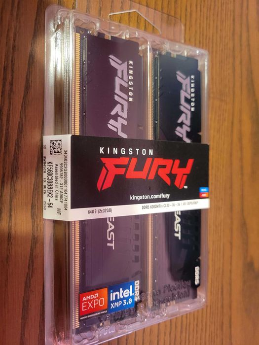 Рам памет Kingston FURY Beast 64GB (2x32) 6000MHz DDR5 CL30 EXPO,XMP