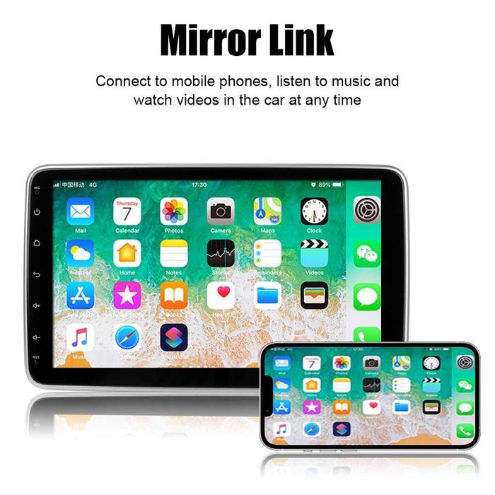 10” 1-DIN мултимедия с Android 14 с 64GB ROM, RAM 4GB