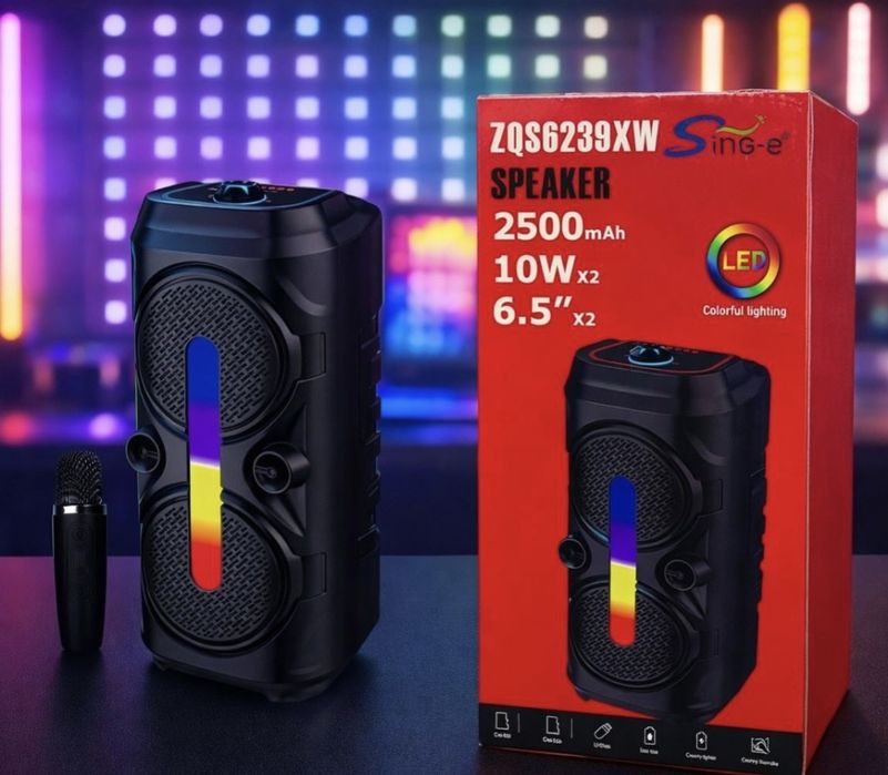 Колонка Speaker ZQS 6239 XW [ 2500 mAh / 10W / 6.5 " x2 ] | JBL