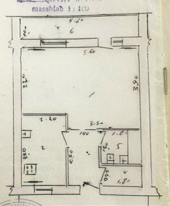 1-Комн. 2-Этаж. 42м². Кирпичный. Геофизика.