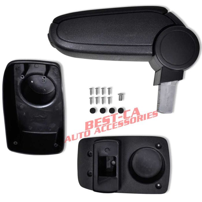 Текстилен черен подлакътник за Форд Фиеста 6 / Ford Fiesta Mk6