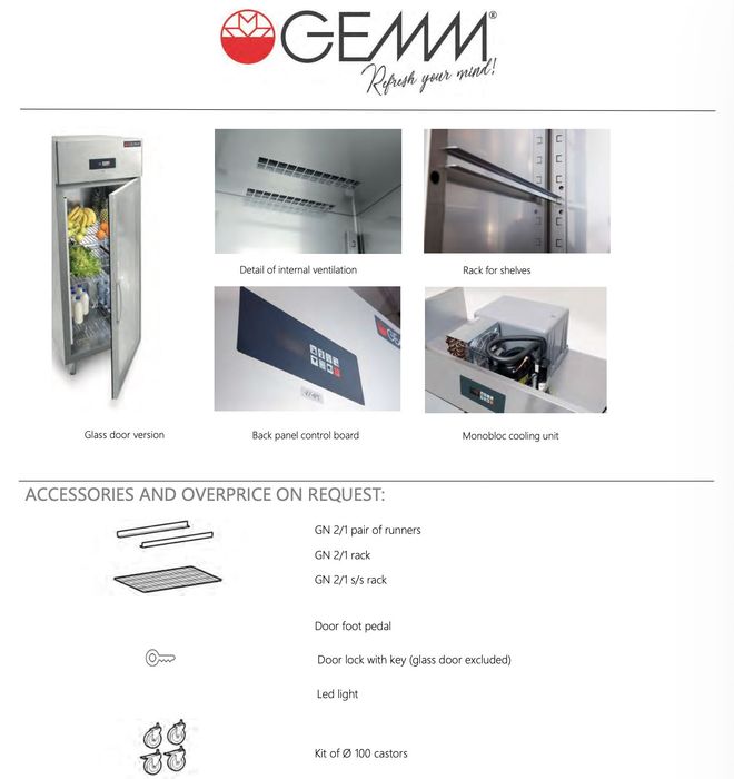 Dulap congelare profesional GEMM EFB 01 congelator cu o usa