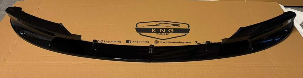 Преден лип спойлер за бмв ф30 ф31 м тех / bmw f30 f31 lip spoiler m tech / добавка за предна броня със сплитери / нож