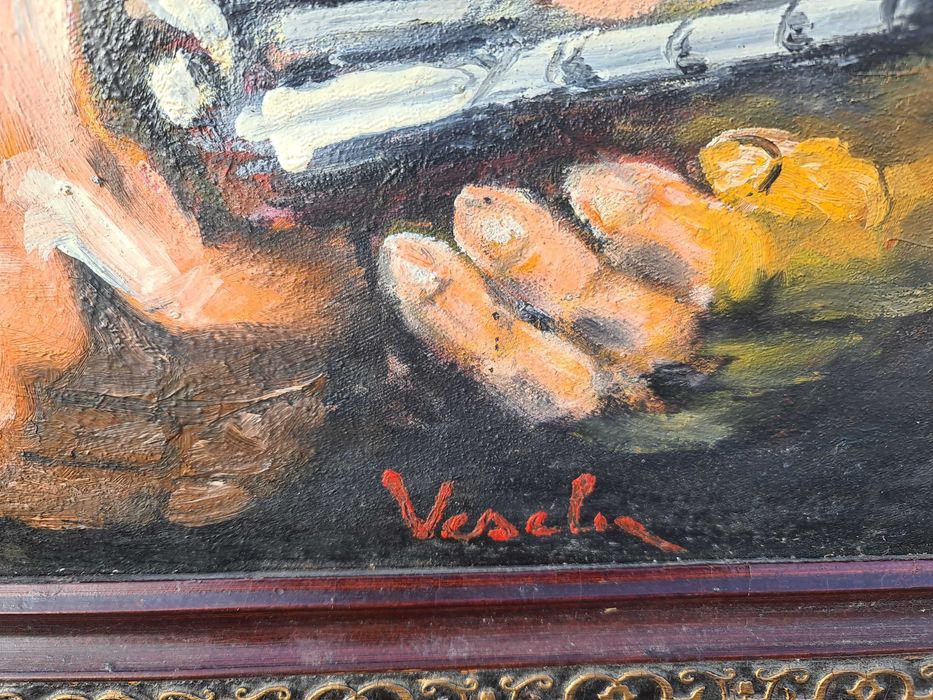 Tablou vechi Fidel Castro 70 cm  semnat