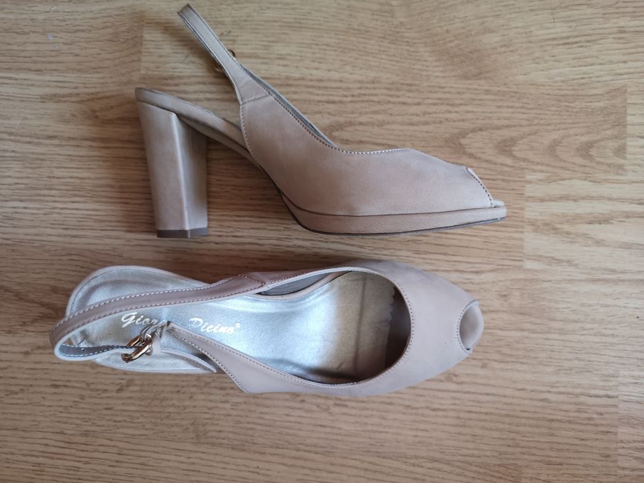 Sandale piele întoarsă nude 39