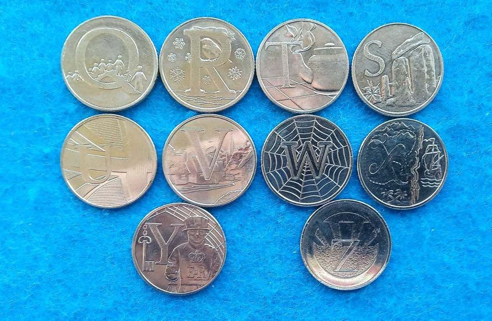 Монеты" Английский алфавит" 26 монет 10 пенсов 2018г