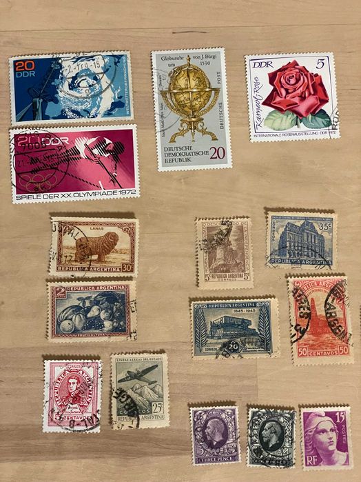 Колекция пощенски марки - Куба, ГДР, Франция, Италия, Аржентина и др