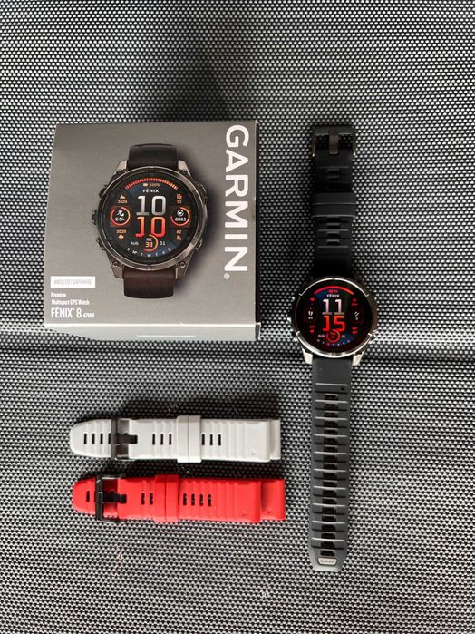 Vand ceas Garmin Fenix 8 47mm | AMOLED | SAPPHIRE | DLC Carbon Gray