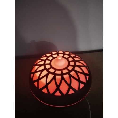 Ефектен дифузер с дървесен дизайн, дистанционно и 7 цвята