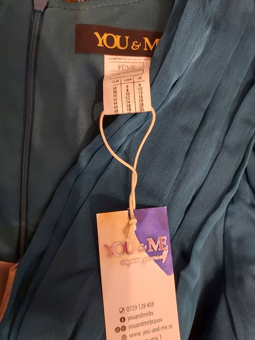 Vand rochie lunga albastru- verzui,luata de la You&Me,noua cu eticheta