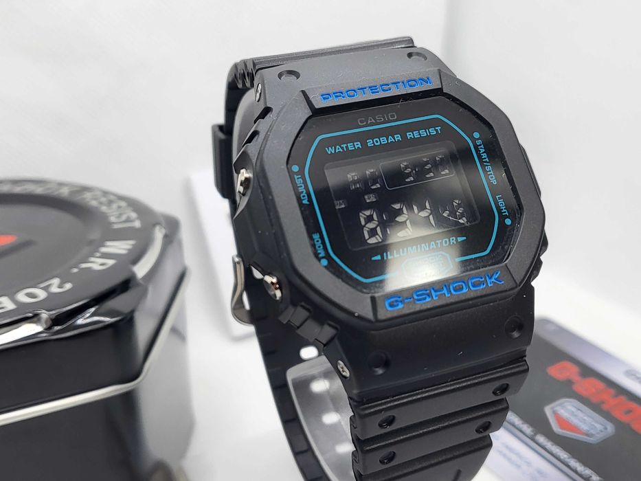 Ceas Casio g shock Classic dw 5600bbm-1aer, THE Origin BLACK BLUE , Nou, Garantie 2 ani