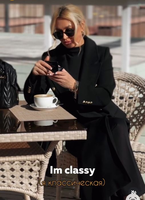 Пальто чёрное Balmain, Турция