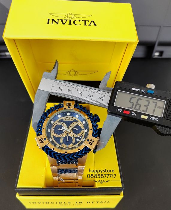 часовник INVICTA Hercules Gold and Blue 56 mm, Инвикта нов