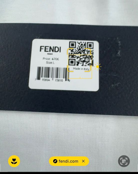 Fendi-Чисто нова мъжка оригинална тениска Л размер