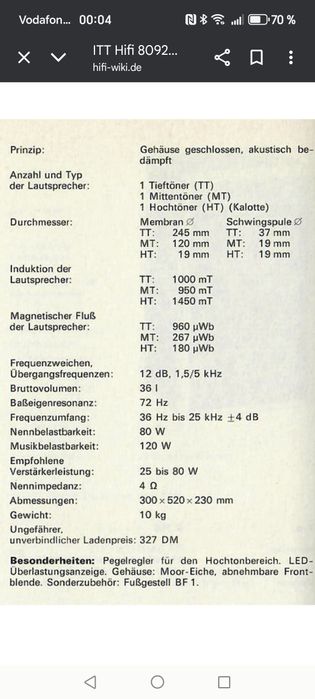 ITT Hifi 8092b , Germania
