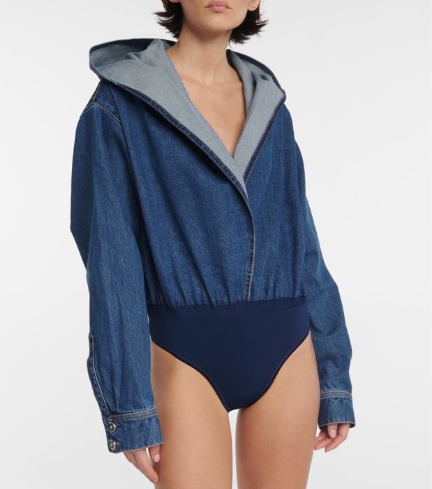 Дънково боди denim bodysuit