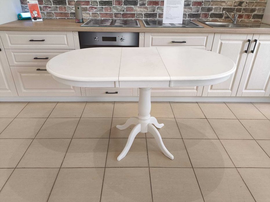 masa alba cu un picior extensibila dulap si coltar extensibil nou