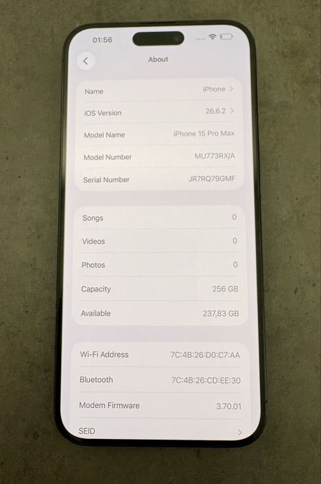 Iphone 15 Pro Max, 256 Gb, Black Titanium